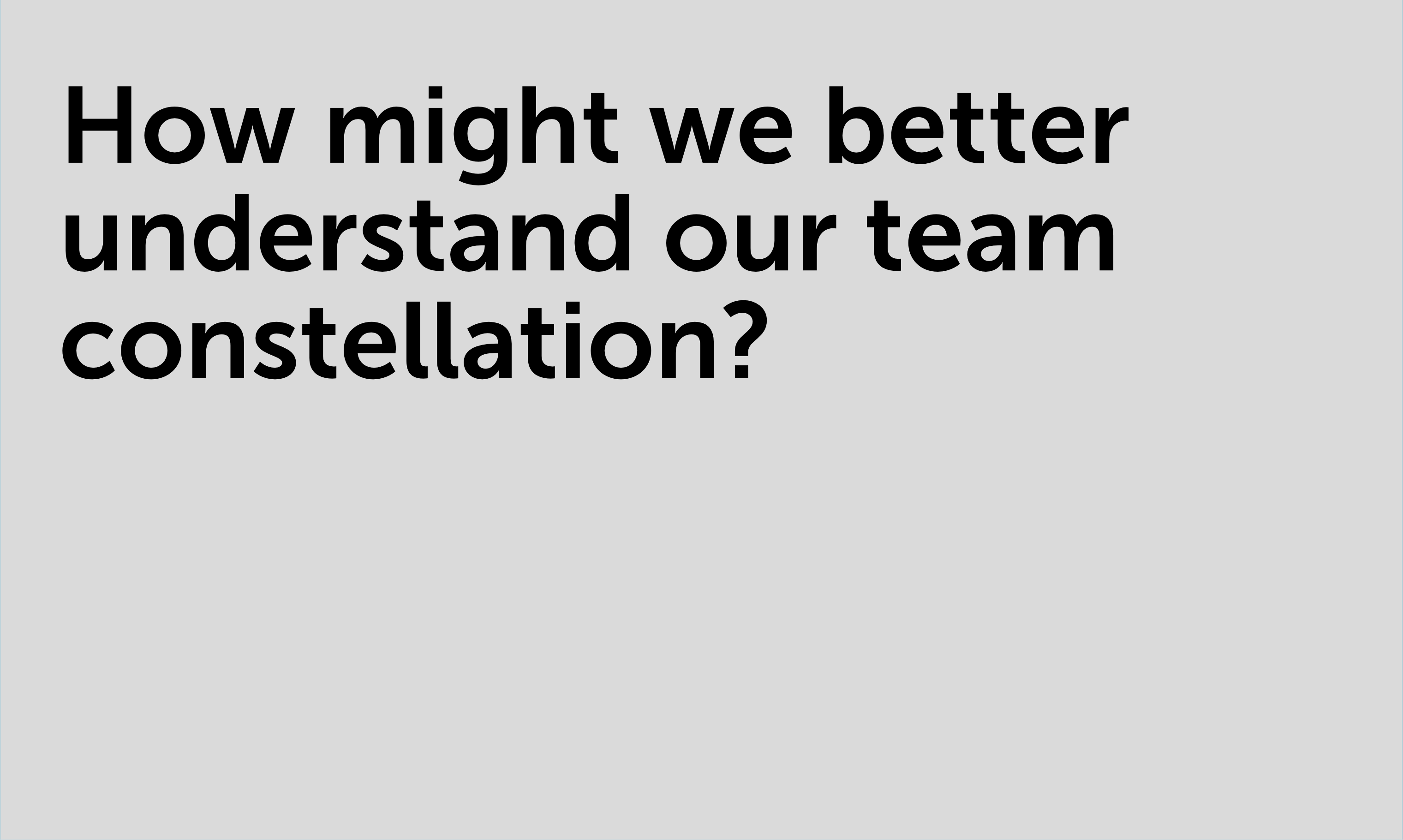 How might we better understand our team constellation?